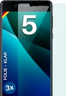 Produktbild von moex® 3x Schutzfolie kompatibel mit Nokia 5 - Displayschutzfolie dünn Folie, Klar