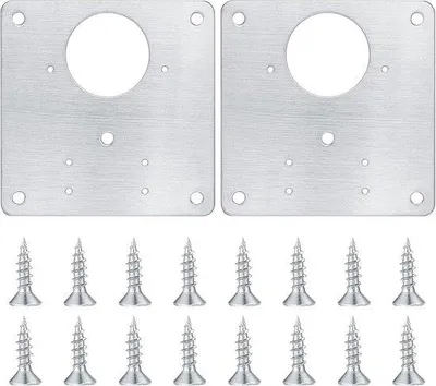 Produktbild von Famanu Reparaturplatten für Scharniere - 2 Stück, rostfreier Stahl