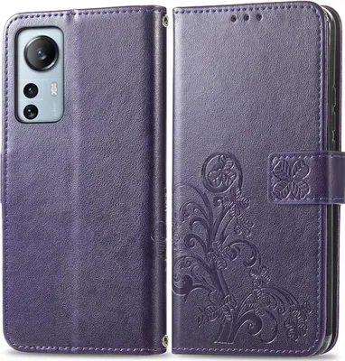 Produktbild von Mobigear Clover  Xiaomi 12 Lite Hülle Klapphülle Geldbörse - Lila