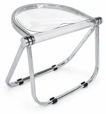 Acryl Klapphocker ohne Armlehnen, transparent, 57x52x43 cm