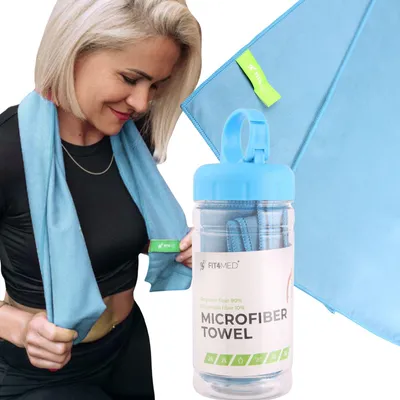Produktbild von FIT4MED | Sporthandtuch - Blau - 100 X 30 Cm - Kühlend - Uv-schutz 50+