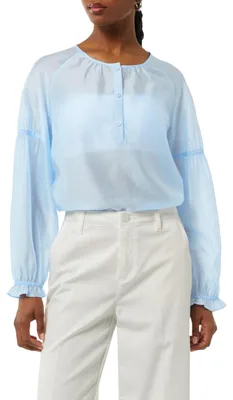 Productafbeelding van COMMA: Glanzende lyocellblouse met details die een geplooide look creëren