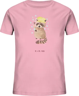 Produktbild von Mr. & Mrs. Panda Kleinkinder T-Shirt Waschbär 5-6 Jahre (110/116) - Baumwolle Pink - Geschenk, Shirts für Kinder, Fröhlich, Bio, Lustige Sprüche, Plan, Tagträumen, Waschen