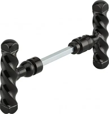 Image de Paire de boutons torsadés pour porte d'entrée, fer, carré 6mm, 1 portée, noir - THIRARD
