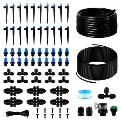 Produktbild von Bewässerungssystem mit 60 m und 10 m Bewässerungsschlauch, automatisches Tropfbewässerungsset für Garten und Pflanzen