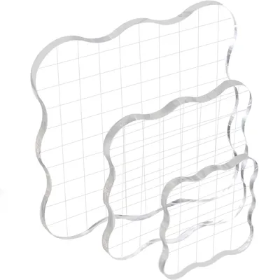 Produktbild von Weihnachts-Stempel – 5/7,5/10 cm – Transparentes Stempelkissen mit Raster – Acrylblock für Silikonstempel – Weihnachten
