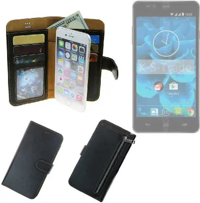 Produktbild von K-S-Trade Schutz Hülle kompatibel mit Qilive Q4 5.5 Klapphülle Case Phone cover Slim Handytasche Handy Hülle schwarz aus Kunstleder (1 Stk)