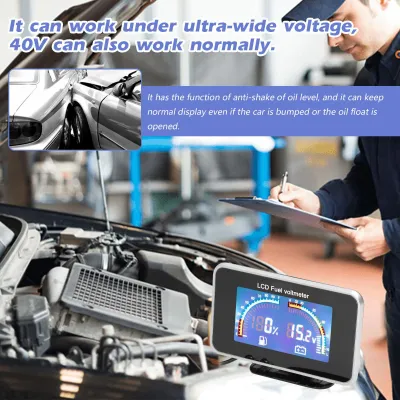 Obrázek produktu pro 2 v 1 LCD digitální palivoměr pro automobily Voltmetr Univerzální přístroj 9–36 V pro nákladní automobily SUV RV