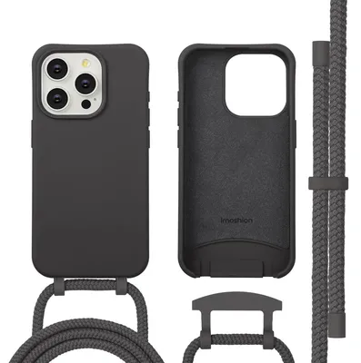 Imagen del producto de Cubierta trasera de color con cordón desmontable con MagSafe para Apple iPhone 15 Pro - Black Coffee