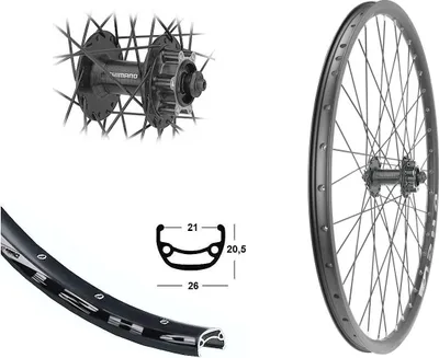 Produktbild von Bärwinkels Vorderrad 27,5" MTB DH21 Disc Shimano TX506 Scheibenbremse 6 Loch 21-584 Zoll