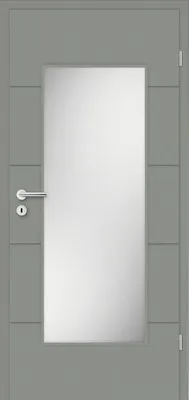 Produktbild von Pertura Zimmertür Perla 05 edelgrau lackiert 73,5x198,5 cm Rechts mit Lichtausschnitt HD (ohne Glas)