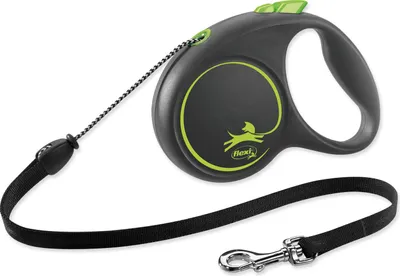 Image de Laisse Black Design M Cord 5m black/ green Flexi FU22C5-251-S-CG