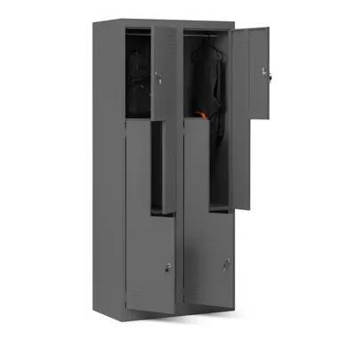 Produktbild von Metall-Garderobenschrank Typ L 800 x 1850 x 450 mm, anthrazit