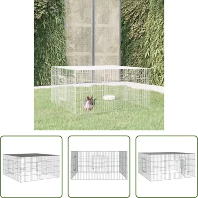 Imagen del producto de Jaula para conejos "The Living Store", 110x110x55 cm, fabricada en hierro galvanizado