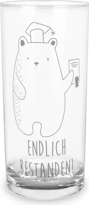 Produktbild von Mr. & Mrs. Panda Cocktailglas Bär Prüfung 200 ml - Transparent - Geschenk, Wasserglas, Abitur, Zeugnis, Longdrinkglas, Tumbler, Prüfungen, Teddy, Glas, Abschluss