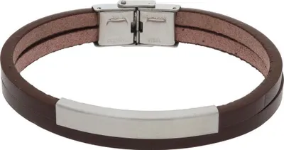 Produktbild von JuwelmaLux Herren Armband Leder Edelstahl JL45-03-0006 22,5 cm