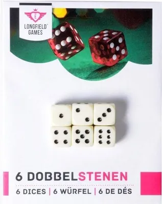 Productafbeelding van Dobbelstenen, 6 stuks, kunststof, 16 mm kantlengte, #1