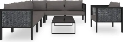 Produktbild von vidaXL 8-tlg. Garten-Lounge-Set mit Auflagen Poly Rattan Anthrazit