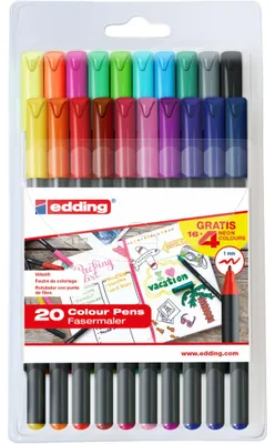 Produktbild von Edding Fasermaler fein 1200 1 mm 20er-Set Etui