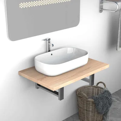 Imagen del producto de Maison Exclusive: Muebles de baño en color marrón nogal, dimensiones 60 x 40 x 16,3 cm