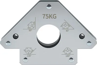 Zdjęcie produktu dla Magnes spawalniczy 75 kg – kątnik magnetyczny do spawania pod kątem 45°, 90°, 135° i 180°, uchwyt spawalniczy do rur, akcesoria do montażu i obróbki metalu