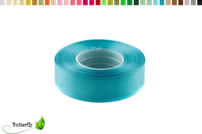Produktbild von Satinband 25mm x 32m Rolle, Farbe:094 türkis
