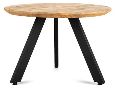 Productafbeelding van Salontafel Berlin van mangohout, diameter 60 cm - Lichtbruin