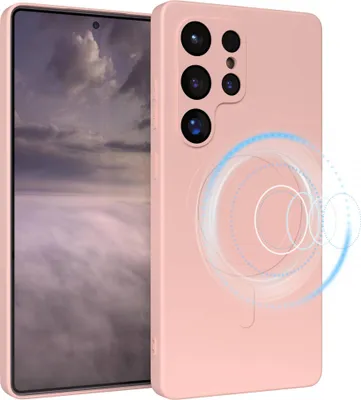Produktbild von EAZY CASE - Silikonhülle magnetisch für Samsung Galaxy S25 Ultra, Hülle Silikon, weich stoßfeste Magnet Handyhülle, Schutzhülle mit Kameraschutz, TPU Bumper in Rosa