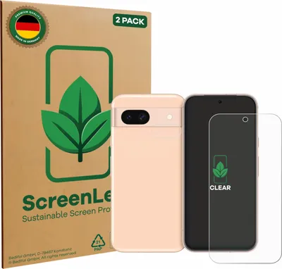 Produktbild von 2x ScreenLeaf Schutzfolie für Google Pixel 8a (Display+Kamera) nachhaltiger Displayschutz Display Schutz Folie Klar Transparent