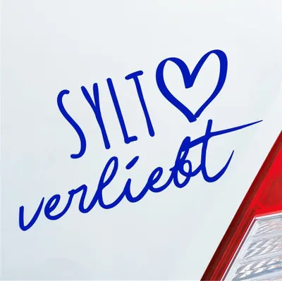 Produktbild von Auto Aufkleber Sylt verliebt Herz Insel Nordsee Liebe Car 19x10 cm Dunkelblau Sticker Heckscheibenaufkleber