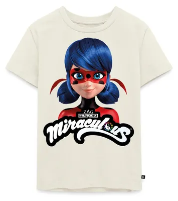 Produktbild von Spreadshirt Miraculous Ladybug Mit Logo Kinder Premium T-Shirt, 110/116 (4 Jahre), Naturweiß