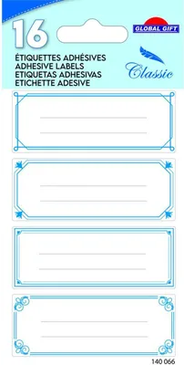 Produktbild von 16 etichette per la scuola - filigrana - blu