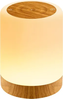 Obrázok produktu pre Nočná lampička LED – stolná lampa, vytvárajúca atmosféru – dekoratívne osvetlenie – plynulé stmievanie – 3000 mAh – drevený vzor