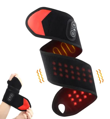 Produktbild von Kabelloses Handgelenkbandagen–Beheizte Bandage für Handgelenk,Ellenbogen & Knöchel,3 Heiz- & Vibrationsmodi,3000 mAh Akku,660nm rotes Licht,69*8,5cm