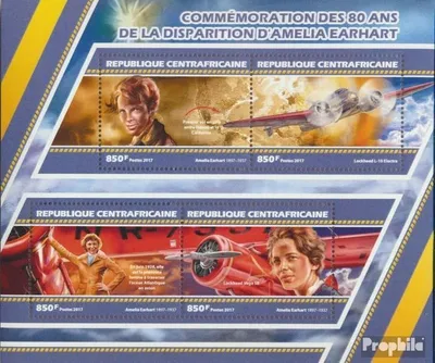 Produktbild von Briefmarken Zentralafrikanische Republik 2017 Mi 6945-6948 Kleinbogen (kompl. Ausgabe) postfrisch Amelia Earhart