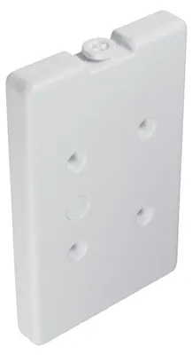 A white ice pack is shown against a white background.