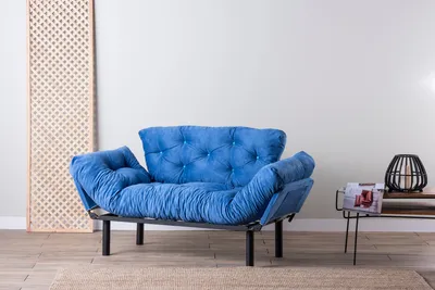 Obrázek produktu pro Hanah Home, Nitta- FTN1243, modrá, rozkládací pohovka, rám: 100% kov