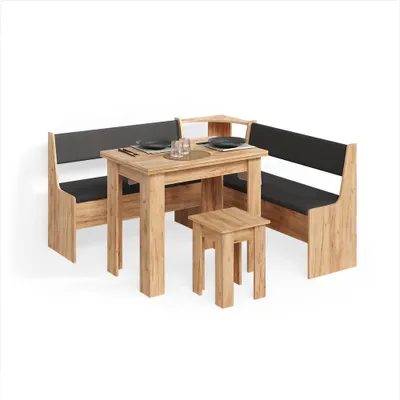 Produktbild von Eckbankgruppe Livinity Tiberio Goldkraft Eiche 150 x 150 cm mit Tisch, Model 58921
