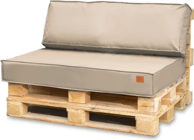 Produktbild von Palettenkissen 120 x 80 Set für Palettenmöbel Europaletten Sitzkissen EU Palettensofa komplett besteht aus 2 Teilen in Farbe: Beige
