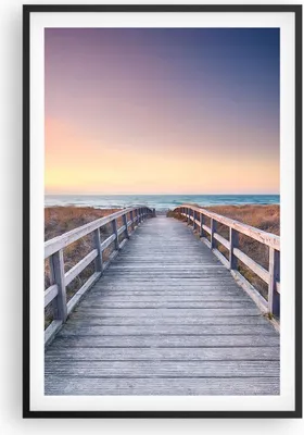 Produktbild von Gerahmtes Poster - Schwarzer Rahmen - Weg Meer Brücke - 61x91,5 cm - Wand Bild - Wanddeko - Wandbilder - Kunstposter - Wandposter - Bilderrahmen - Bilder - Kunstdruck Wanddekoration - P2BPA61x91-4948