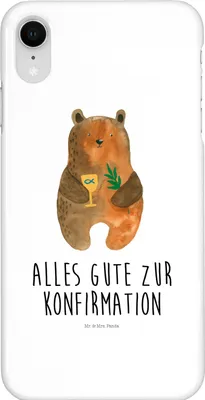 Produktbild von Mr. & Mrs. Panda Iphone XR Handyhülle Bär Konfirmation - Weiß - Geschenk, Evangelisch, Kirche, Gottesdienst, Teddy, Handy Case, Premium Kunststoff