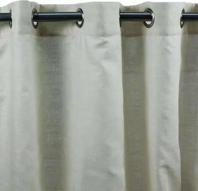 Zdjęcie produktu dla Zasłona z bawełny i jedwabiu z oczkami ecru 130x250
