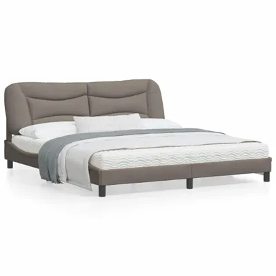 Produktbild von CLORIS Bettgestell mit LED Taupe 180x200 cm Stoff 3213722
