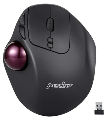 Produktbild von Perixx 11568, rechts, Laser, RF Wireless + USB Type-A, 1000 DPI, Schwarz