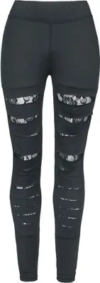 Produktbild von Rotterdamned Leggings Damen Women´s Leggings with Cuts and Lace schwarz S