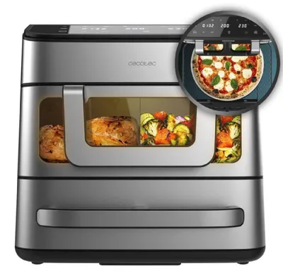 Produktbild von Cecotec Heißluftfritteuse und Ofen - Air Fryer 18L Cecofry FoodCourt 18000 4Pizza. 2700W, Ofen 12", Temp. Max. 230ºC, 9L