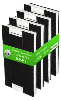 Produktbild von Super Sparset 4 Stück Aktivkohlefilter für Neff Z5144X1 Dunstabzugshauben-Zubehör
