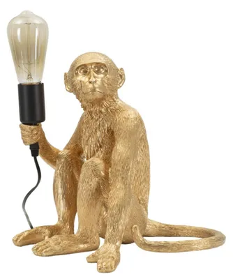Obrázek produktu pro Stolní lampa ve tvaru sedící opice ze zlatého polyresinu