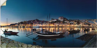 Produktbild von ARTland Wandbild, selbstklebend Porto - Nachtpanorama Größe: 40x20 cm