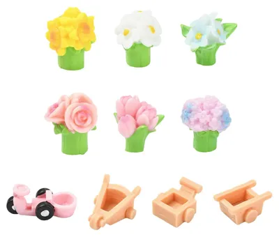 Productafbeelding van Miniatuur bloemenwagen set voor tuin decoratie
